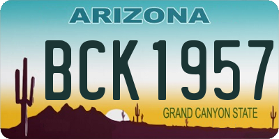 AZ license plate BCK1957