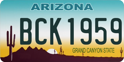 AZ license plate BCK1959