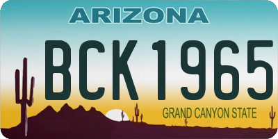 AZ license plate BCK1965