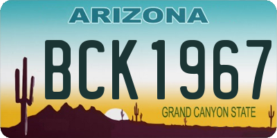 AZ license plate BCK1967