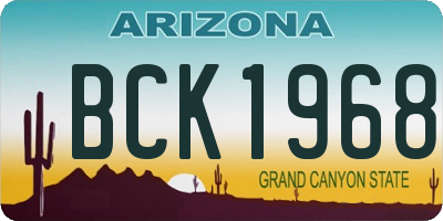 AZ license plate BCK1968