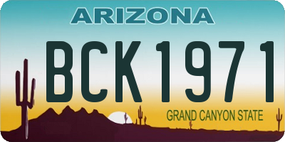 AZ license plate BCK1971