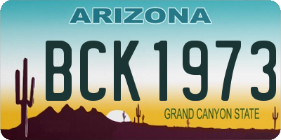 AZ license plate BCK1973