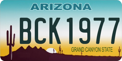 AZ license plate BCK1977