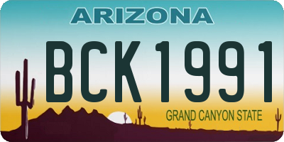 AZ license plate BCK1991