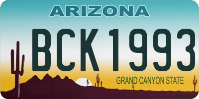 AZ license plate BCK1993