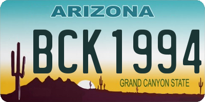 AZ license plate BCK1994