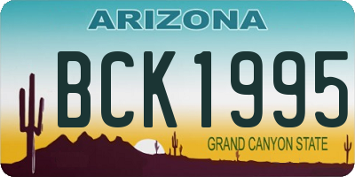 AZ license plate BCK1995