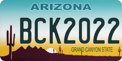 AZ license plate BCK2022