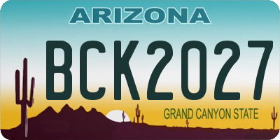 AZ license plate BCK2027