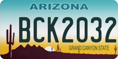 AZ license plate BCK2032