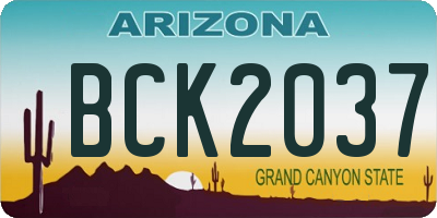 AZ license plate BCK2037