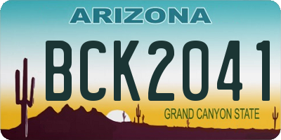 AZ license plate BCK2041