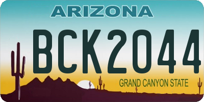 AZ license plate BCK2044