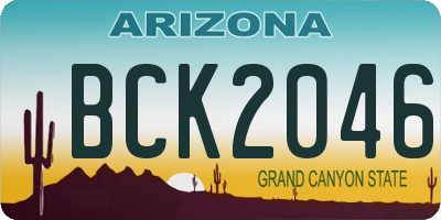 AZ license plate BCK2046