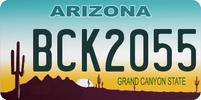 AZ license plate BCK2055