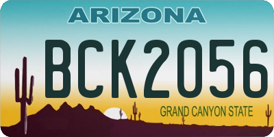 AZ license plate BCK2056