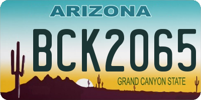 AZ license plate BCK2065