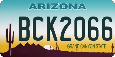 AZ license plate BCK2066