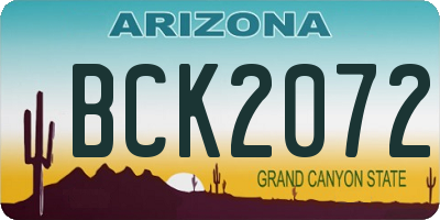 AZ license plate BCK2072