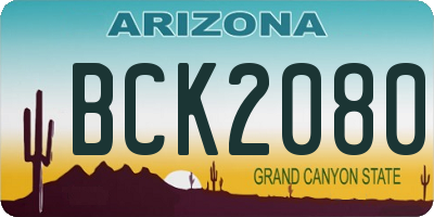 AZ license plate BCK2080