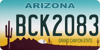 AZ license plate BCK2083