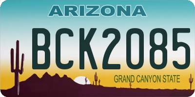 AZ license plate BCK2085