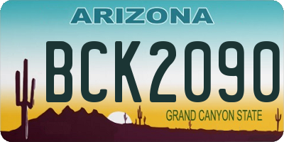 AZ license plate BCK2090