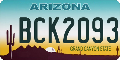 AZ license plate BCK2093