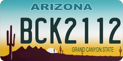 AZ license plate BCK2112