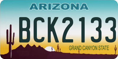 AZ license plate BCK2133