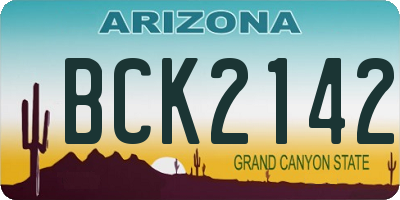 AZ license plate BCK2142