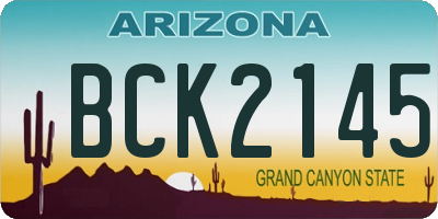 AZ license plate BCK2145