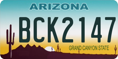 AZ license plate BCK2147