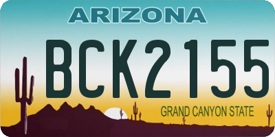 AZ license plate BCK2155