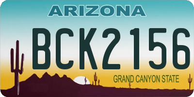 AZ license plate BCK2156