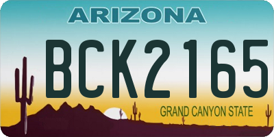 AZ license plate BCK2165