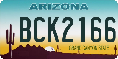 AZ license plate BCK2166