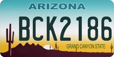 AZ license plate BCK2186