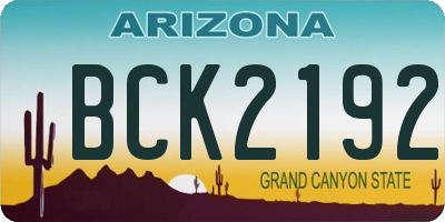 AZ license plate BCK2192