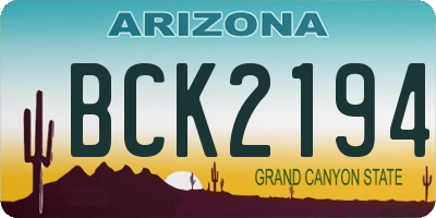 AZ license plate BCK2194