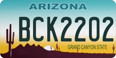 AZ license plate BCK2202