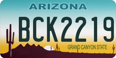 AZ license plate BCK2219