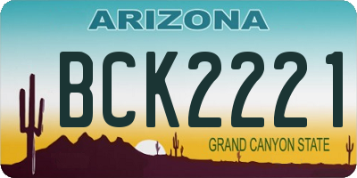 AZ license plate BCK2221