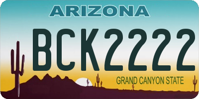 AZ license plate BCK2222