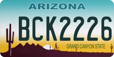 AZ license plate BCK2226