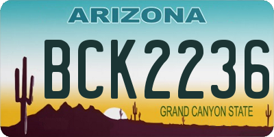 AZ license plate BCK2236