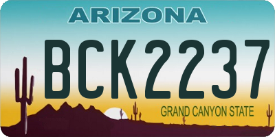 AZ license plate BCK2237