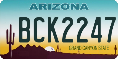 AZ license plate BCK2247