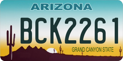 AZ license plate BCK2261